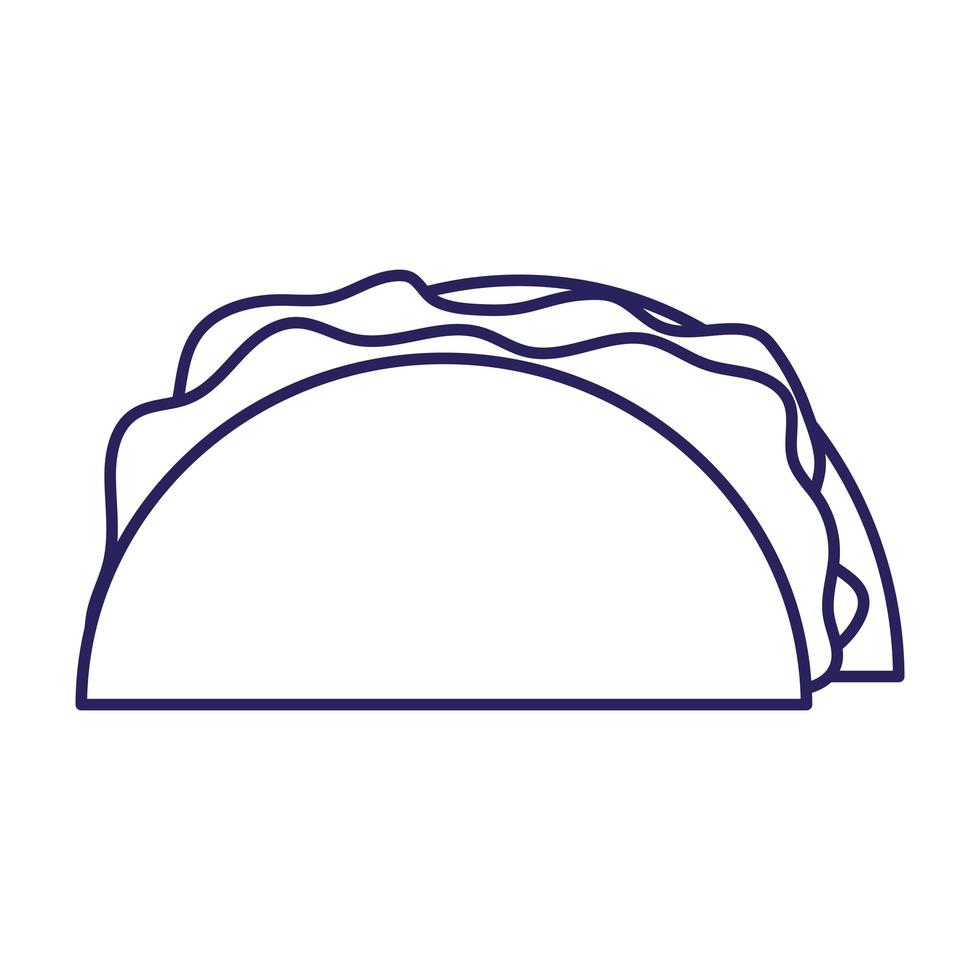 mexikansk burrito linje stil ikon vektor design
