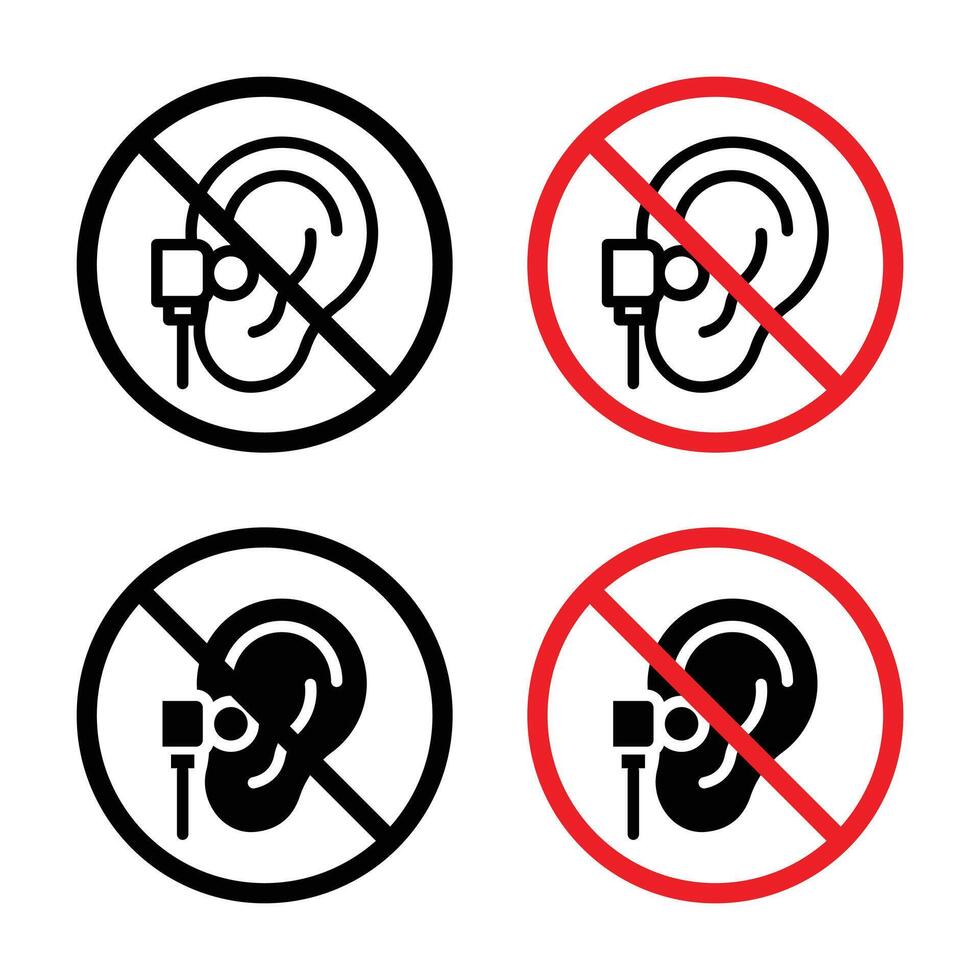 tun nicht verwenden Kopfhörer Symbol vektor