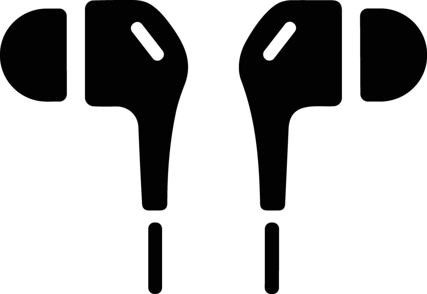 Hand frei eben Symbol. Kopfhörer kabellos Kopfhörer Symbol. Headset Silhouette. Hand frei. vektor