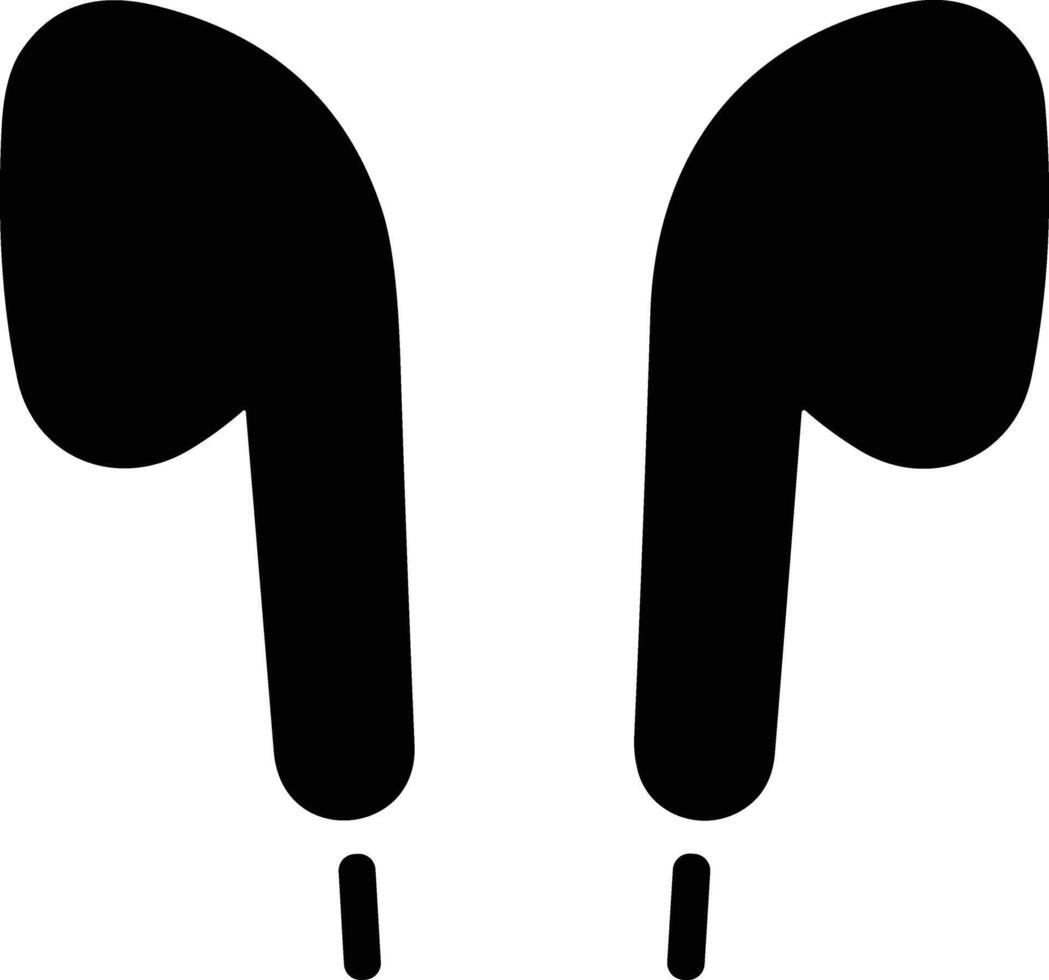 Fri hand platt ikon. hörlurar trådlös hörlur symbol. headsetet silhuett. hand fri. vektor