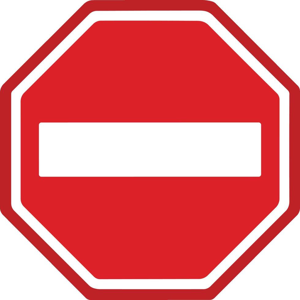 minus- varning tecken. sluta röd tecken ikon, do inte stiga på. varning sluta tecken stock vektor