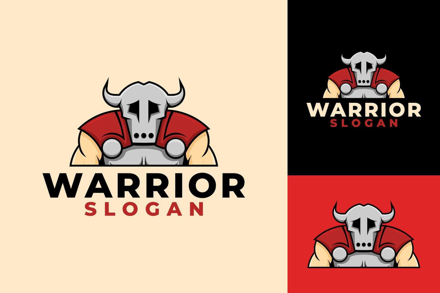 Krieger Kämpfer stark Logo Design vektor
