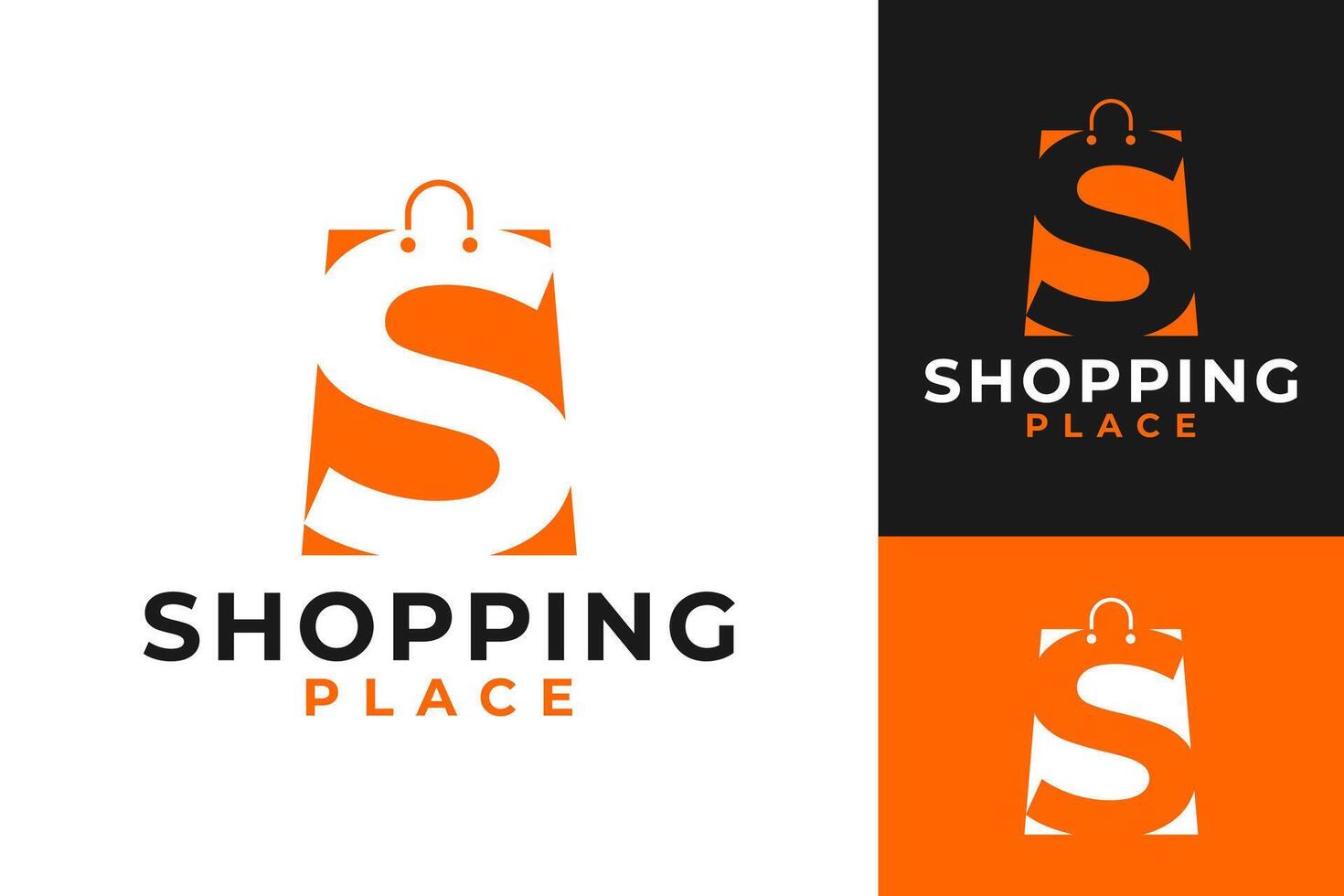 Einkaufen Platz Tasche Geschäft Logo Design vektor