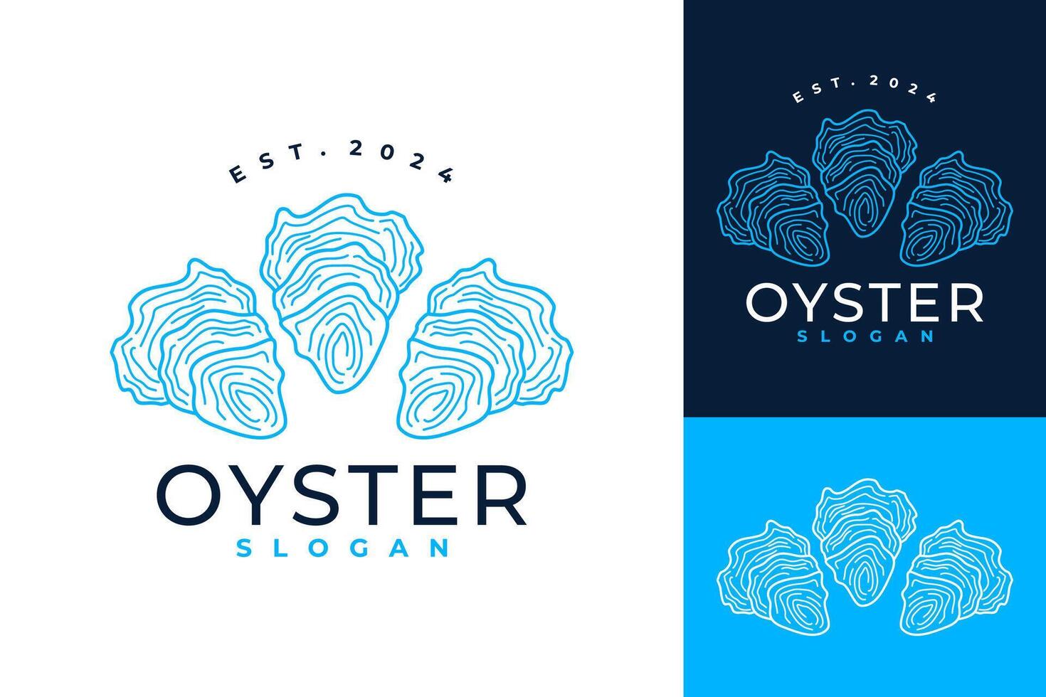ostron skaldjur skaldjur logotyp design vektor