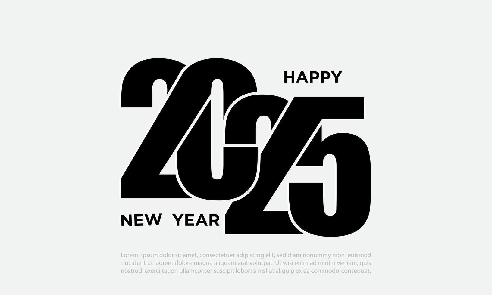 2025 glücklich Neu Jahr Logo Text Design. vektor