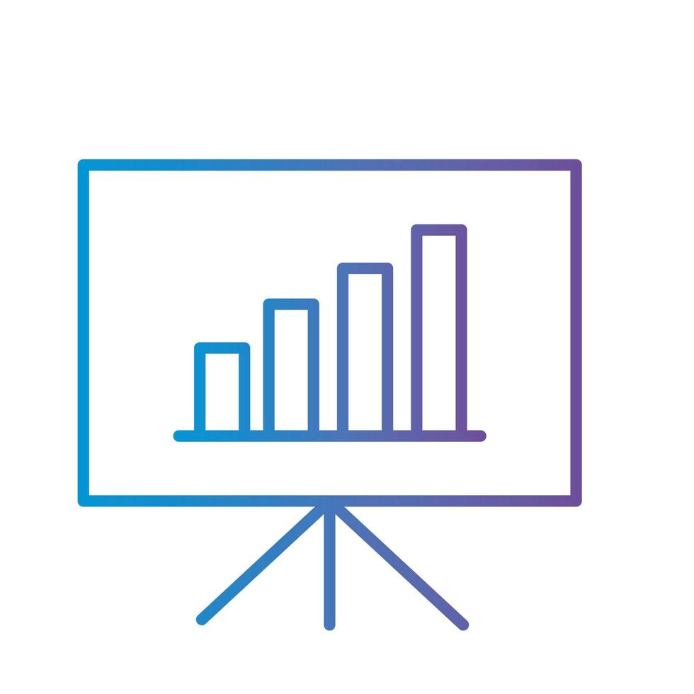 Balkendiagramm im Board-Gradienten-Stil-Symbol-Vektor-Design vektor