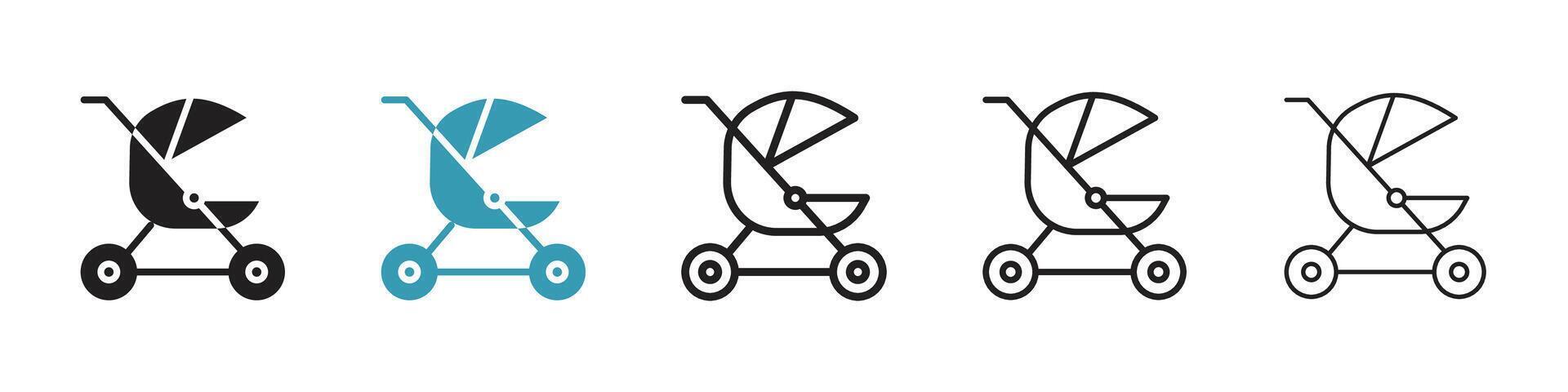 Joggen Kinderwagen Symbol vektor