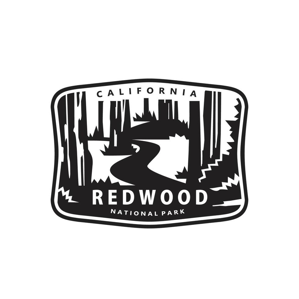 Redwood National Park Logo Vektor Design, Silhouette Symbol Wald Symbol Illustration Design