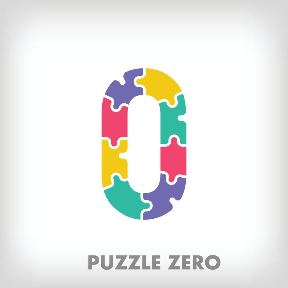 kreativ Puzzle Nummer 0 Logo. einzigartig Farbe Übergänge. Bildung und lesen und Wachstum Bühne Logo Vorlage. Vektor