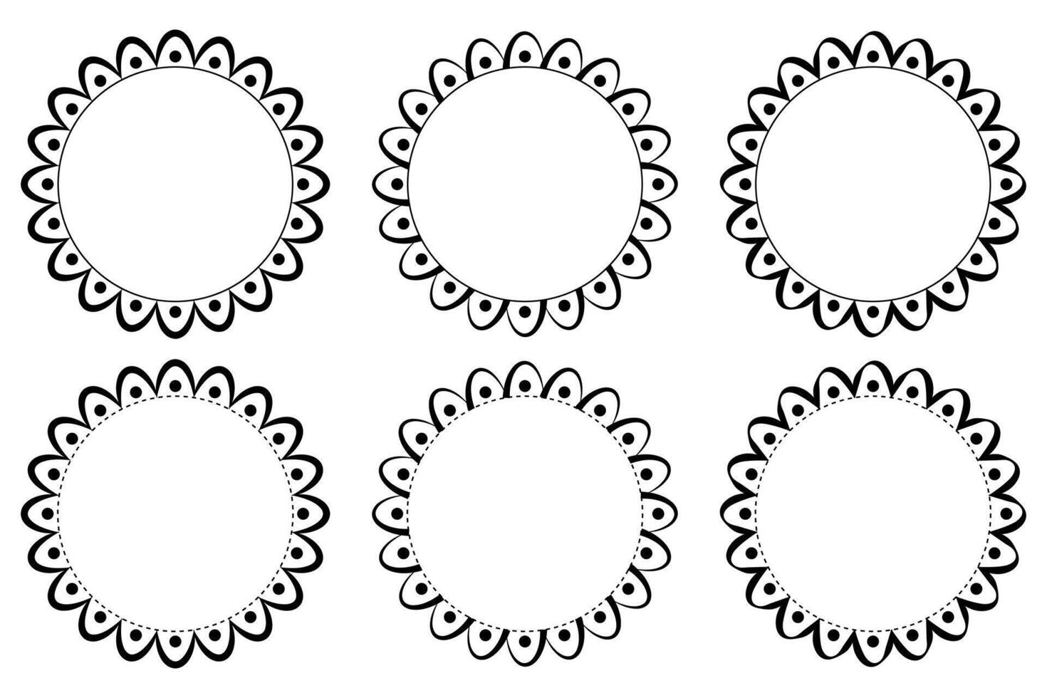 Hand gezeichnet Gekritzel Kreis überbacken Rahmen Ellipse Form. vektor