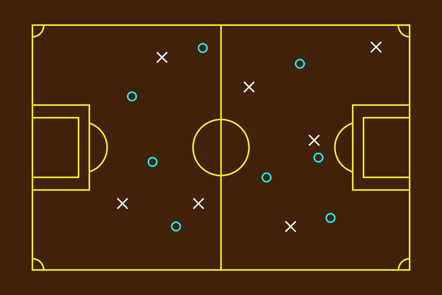 Fußball Strategie Fußball Spiel taktisch planen Zeichnung auf Tafel. vektor