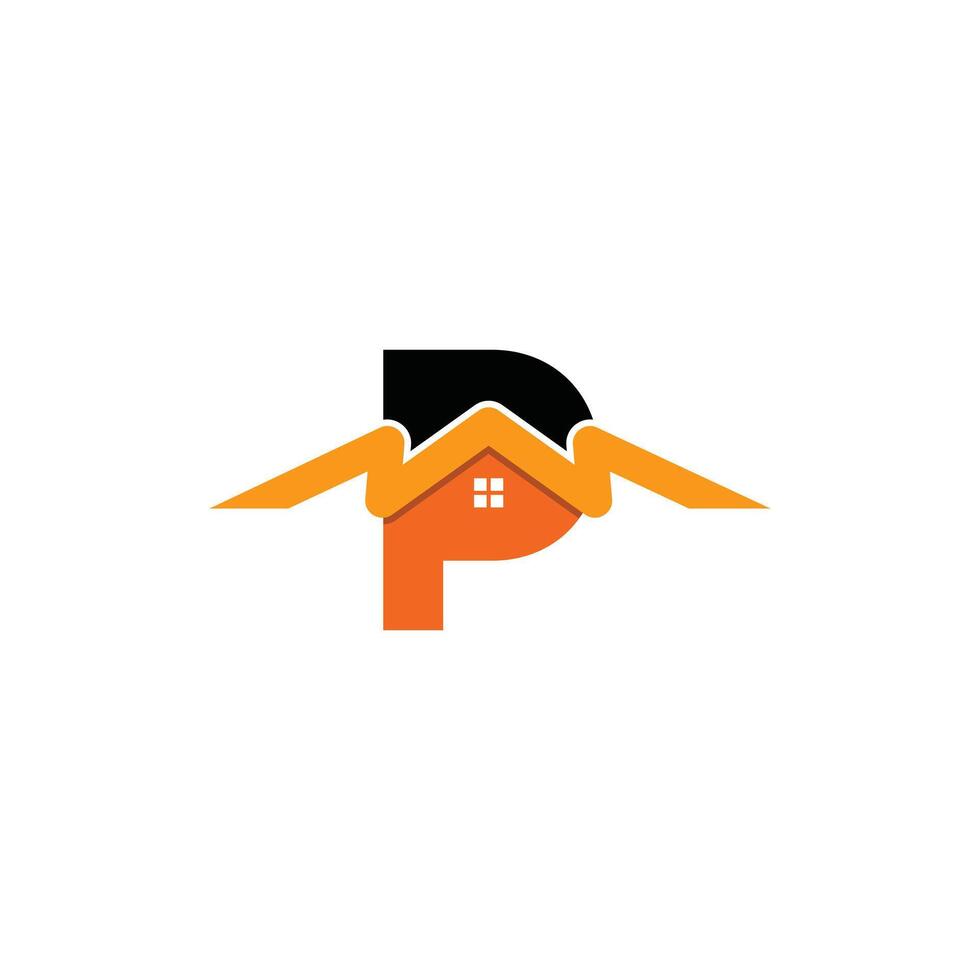 Brief p Zuhause Donner modern Logo, abstrakt Konstruktion Logo mit Brief p Logo Design Vorlage vektor