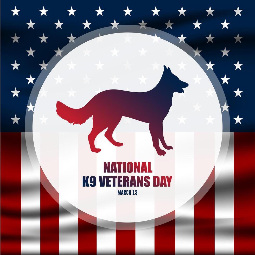 nationell k9 veteraner dag bakgrund vektor illustration