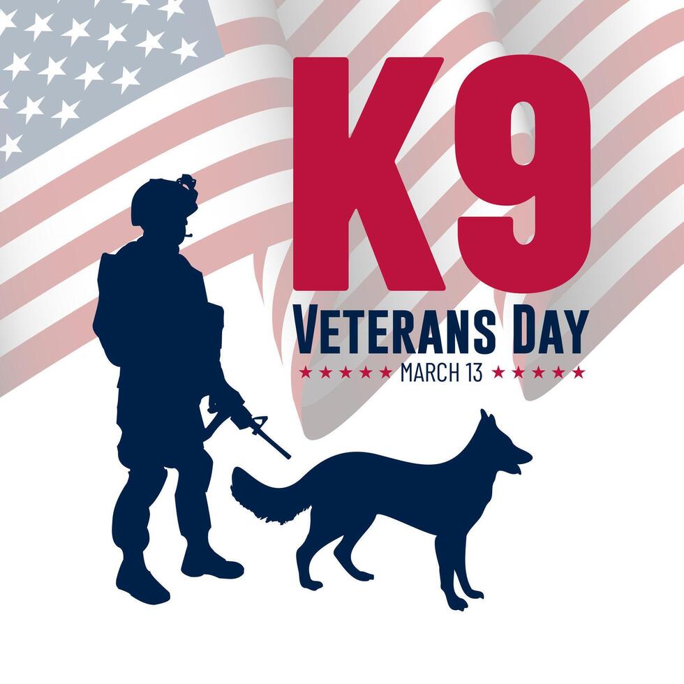 National k9 Veteranen Tag Hintergrund Vektor Illustration