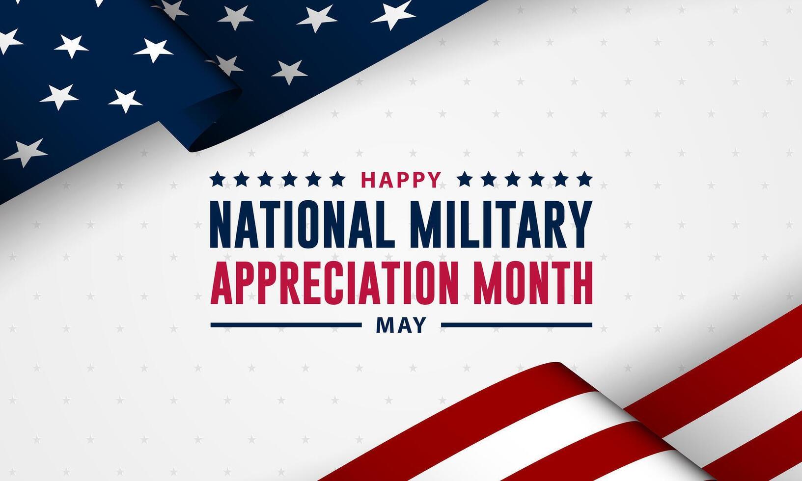 glücklich National Militär- Anerkennung Monat Hintergrund Vektor Illustration