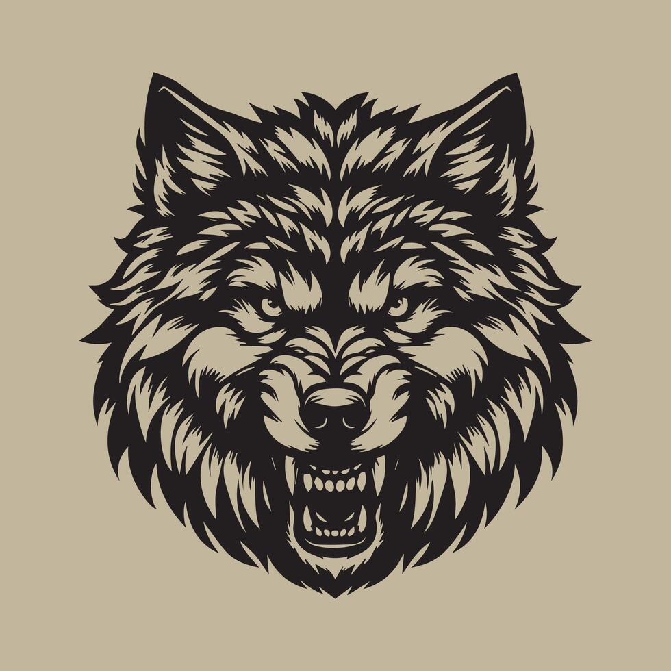 Wolf Kopf. Vektor Illustration zum T-Shirt, tätowieren und andere Verwendet.