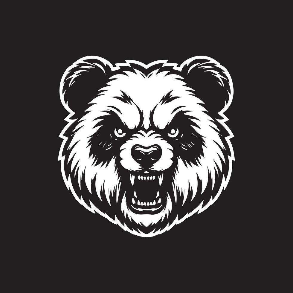 grizzly Björn huvud vektor illustration isolerat på svart bakgrund.