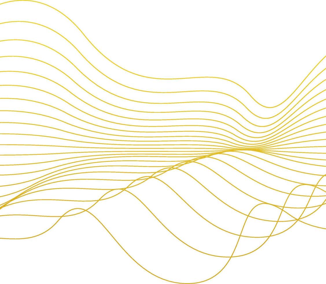abstrakt konst av guld Färg Vinka rader. lyx vektor för dekorativ bakgrund av baner, affisch, hälsning kort.