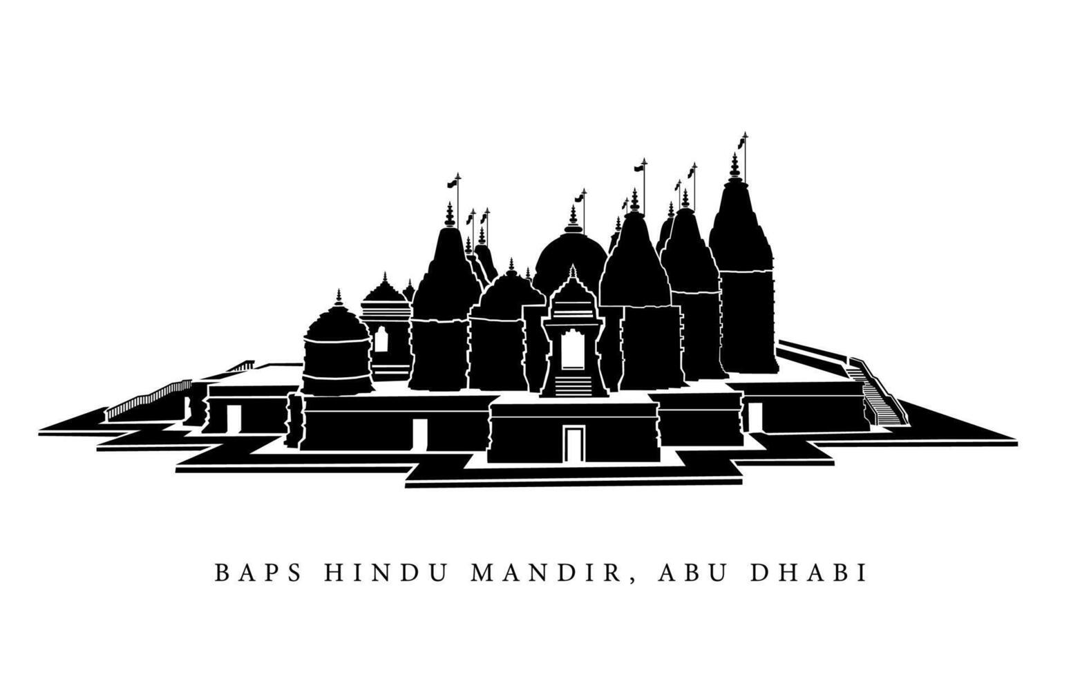 hindu mandir av abu dhabi vektor ikon