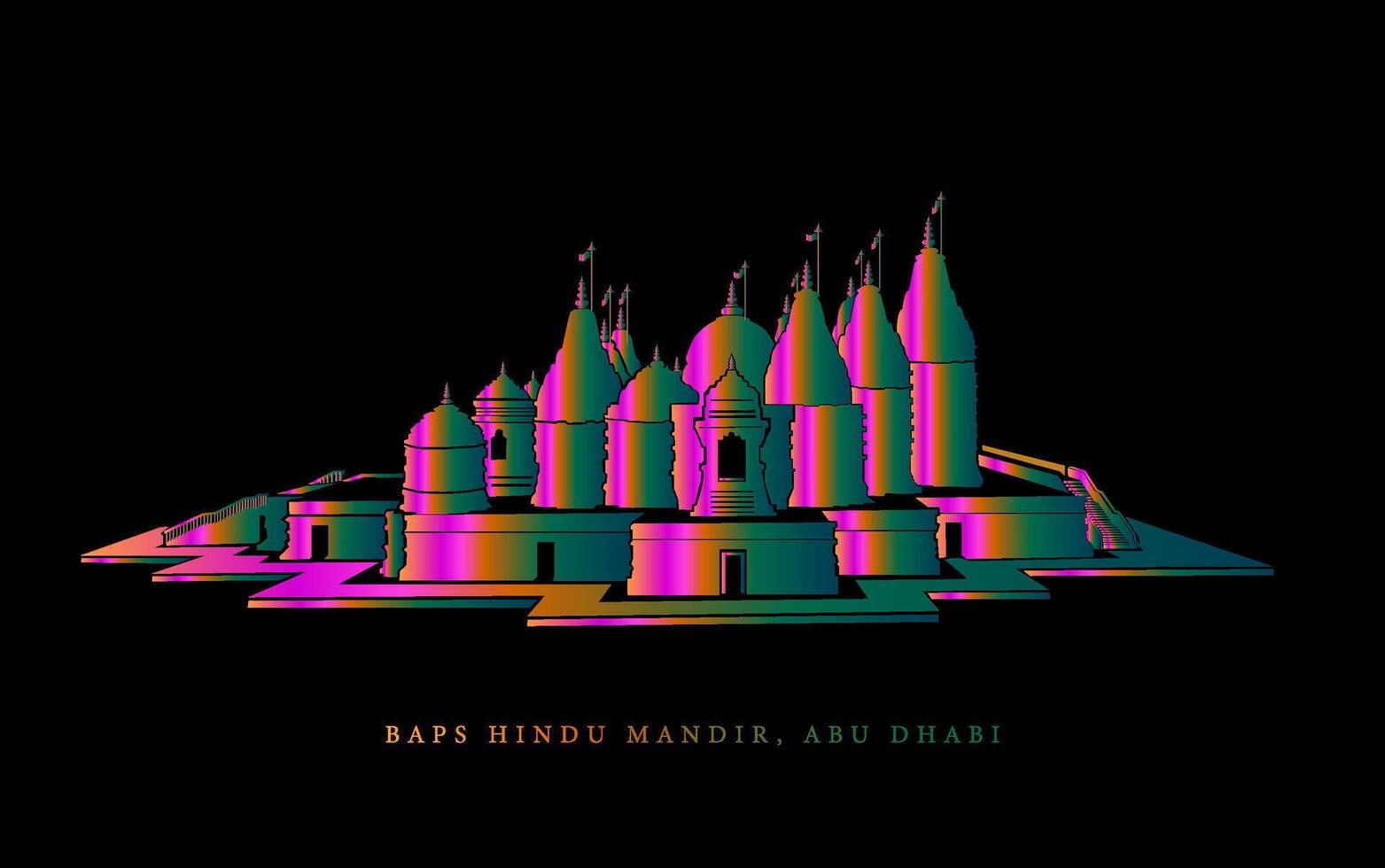 Hindu Tempel von Dubai Symbol, baps Mandir vektor