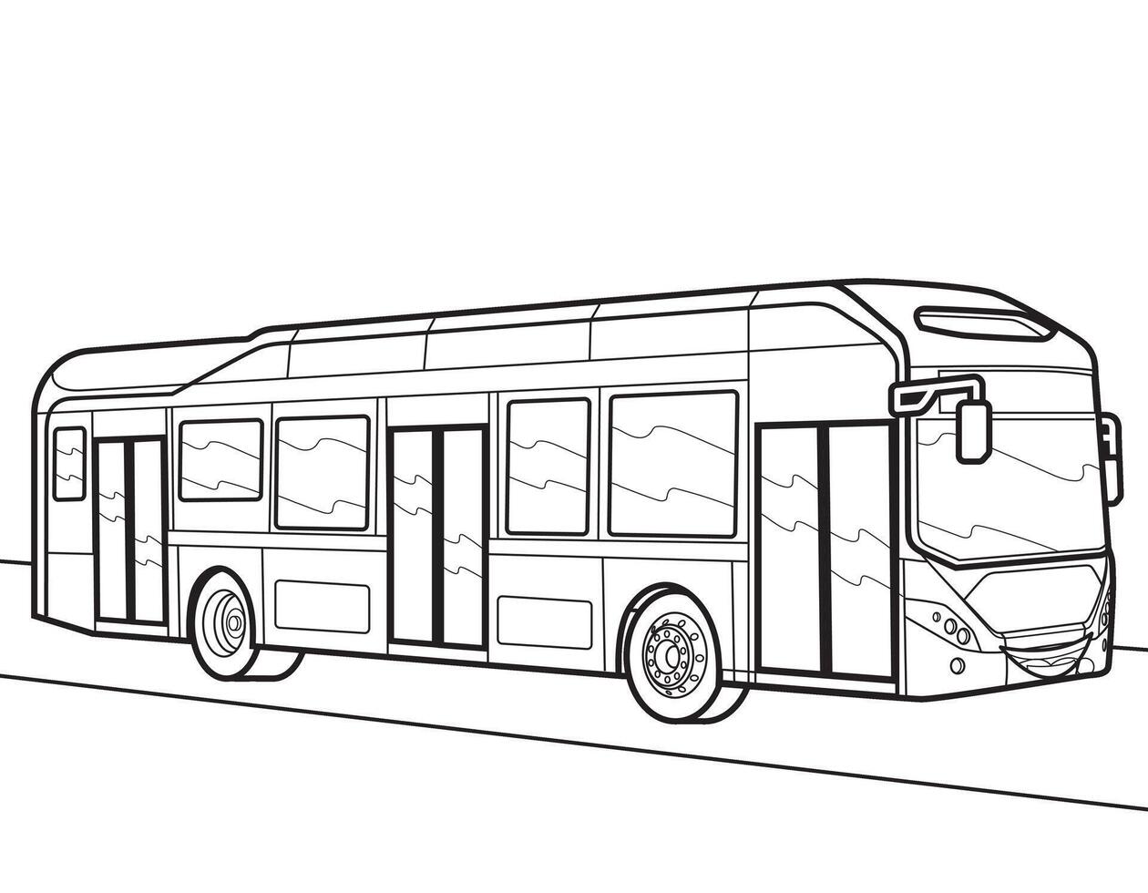 Karikatur Bus Illustration. Vektor Bus Illustration zum Färbung Buch