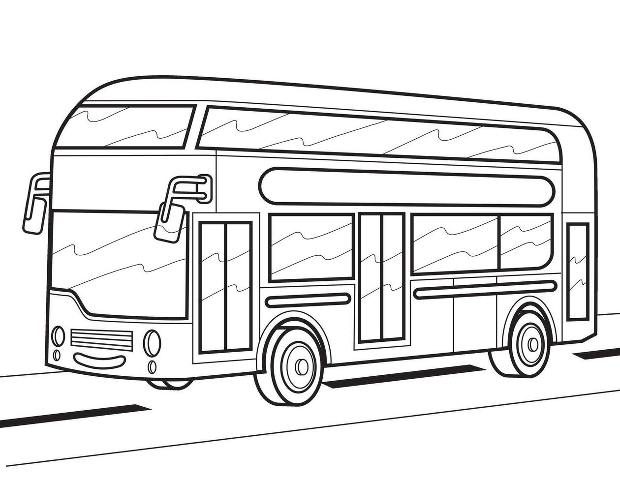 Karikatur Bus Illustration. Vektor Bus Illustration zum Färbung Buch