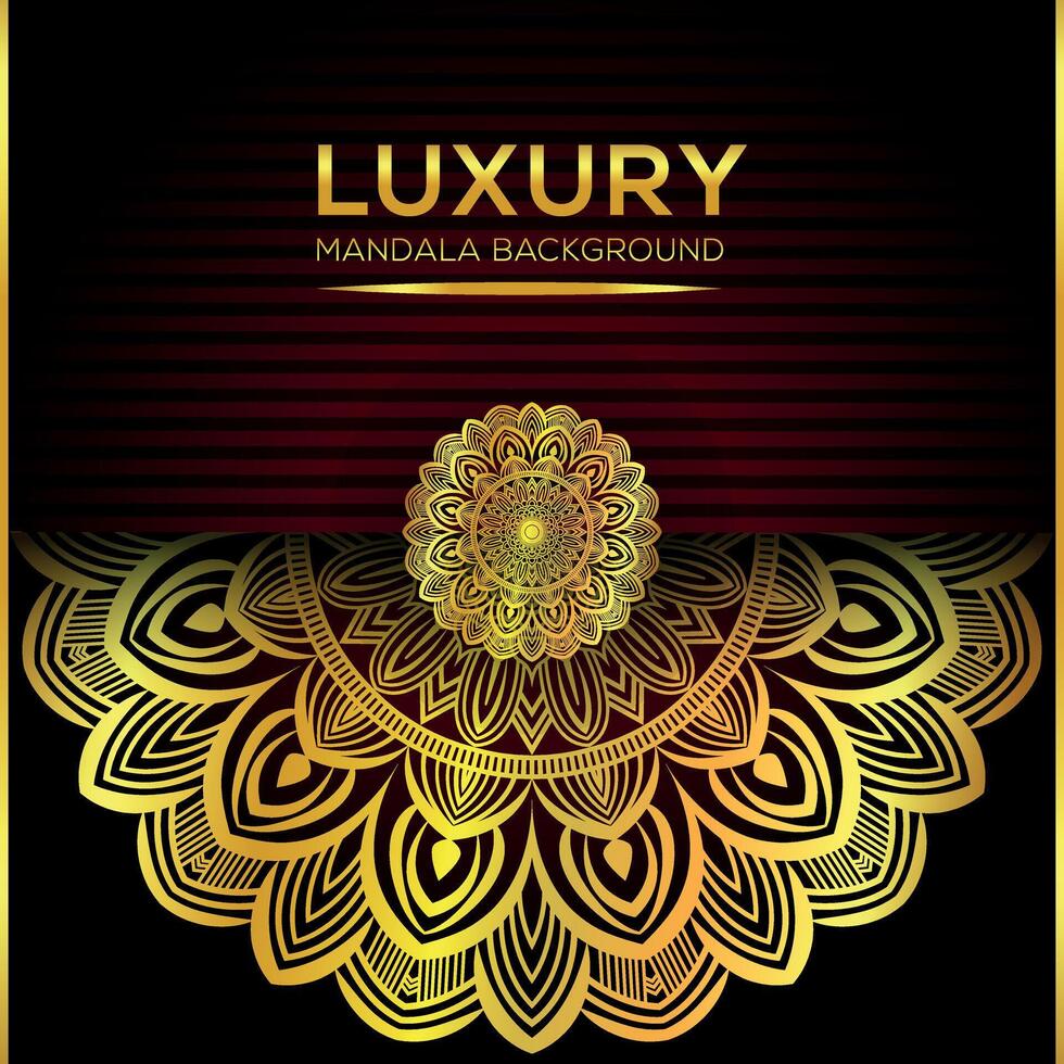 Luxus islamisch Zier Mandala Hintergrund mit golden Farbe vektor