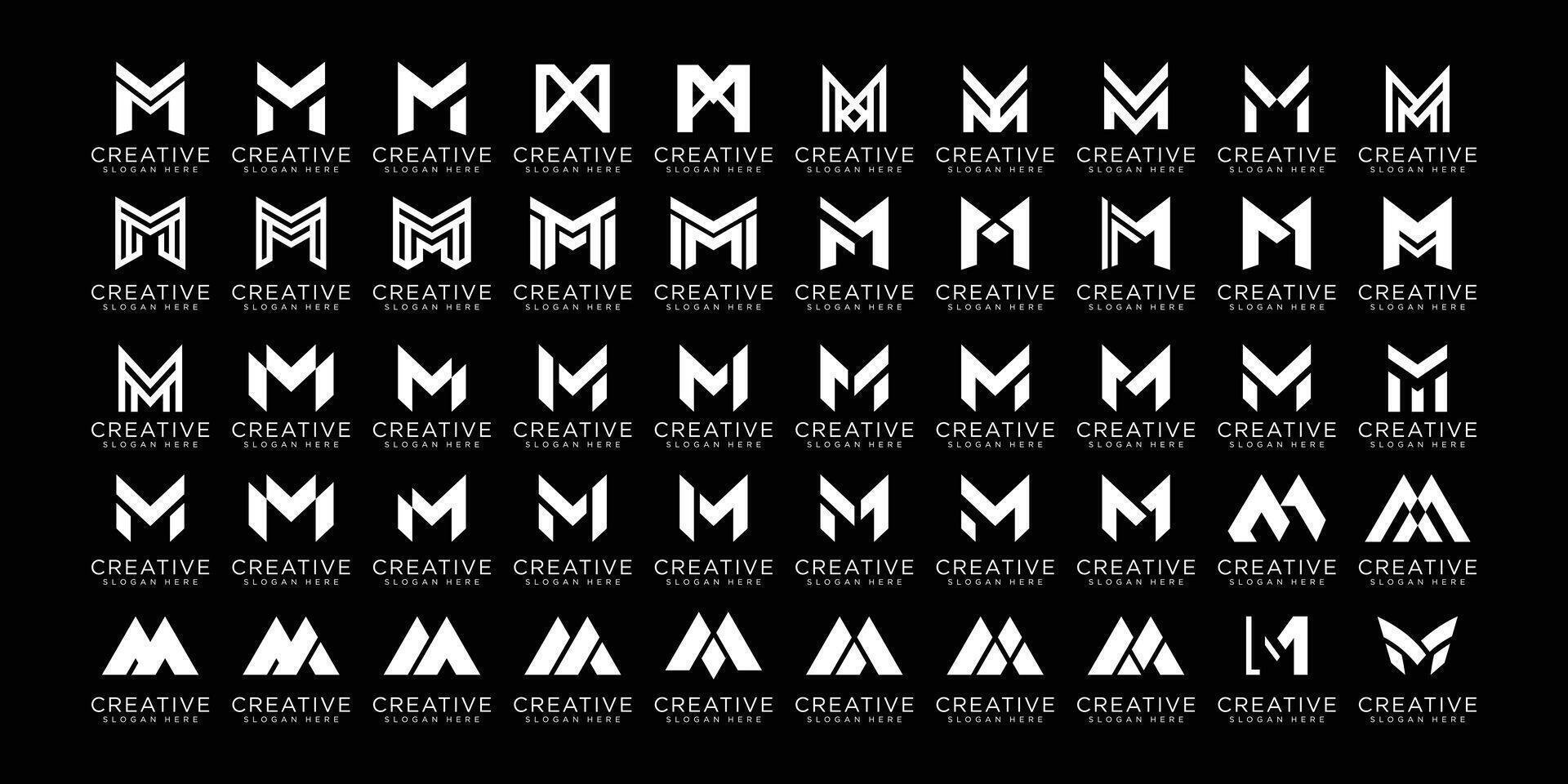 uppsättning av brev m logotyp, logotyp m, första m symbol vektor