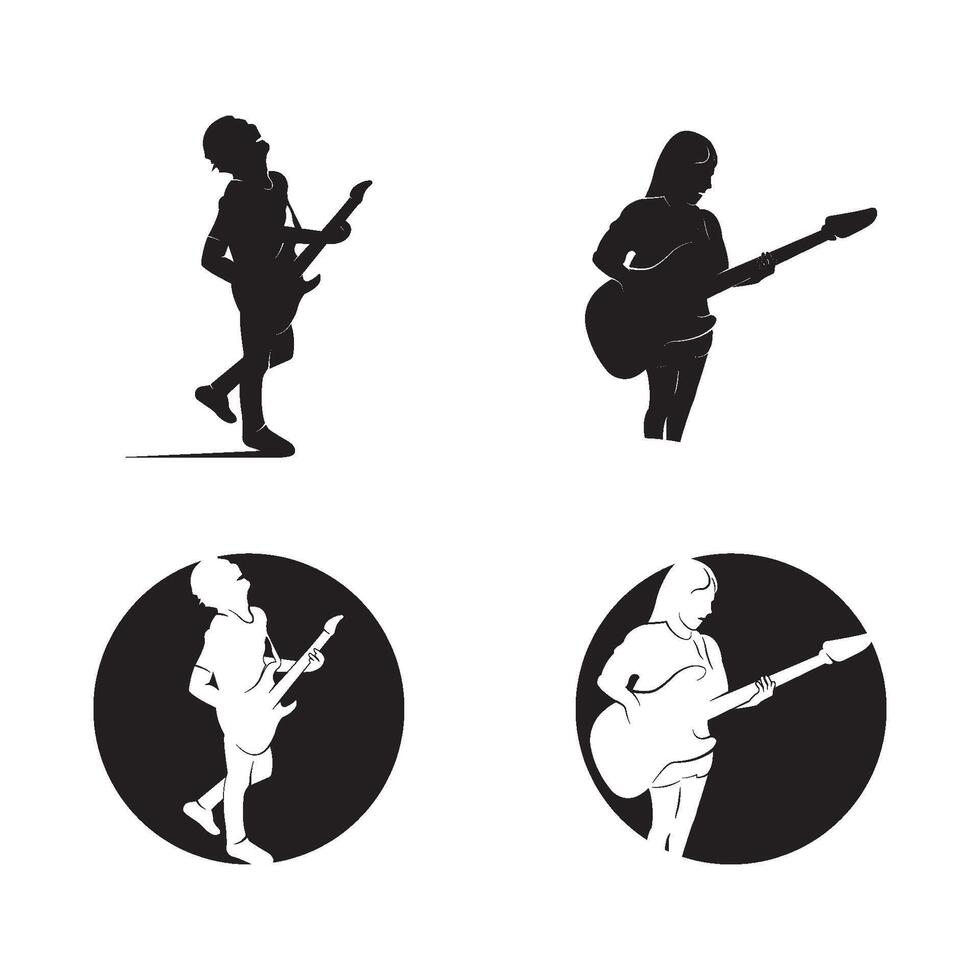 spelar gitarr illustration vektor design