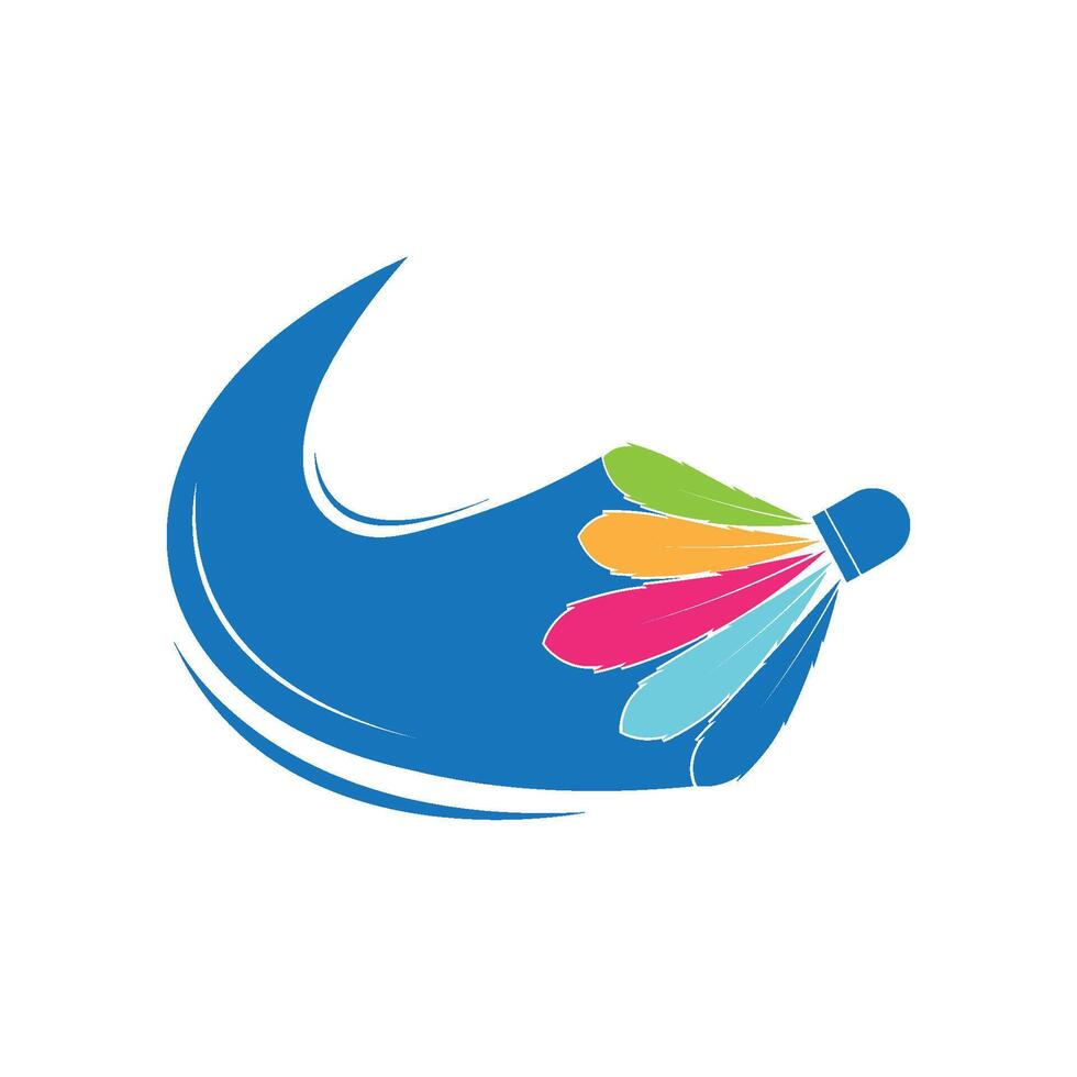 Badminton-Logo-Vektorsymbol-Illustrationsdesignvorlage. Badminton-Federball-Symbol-Logo. Badminton-Sport-Logo-Vorlagenvektor. Sportverein-Logo-Konzept vektor