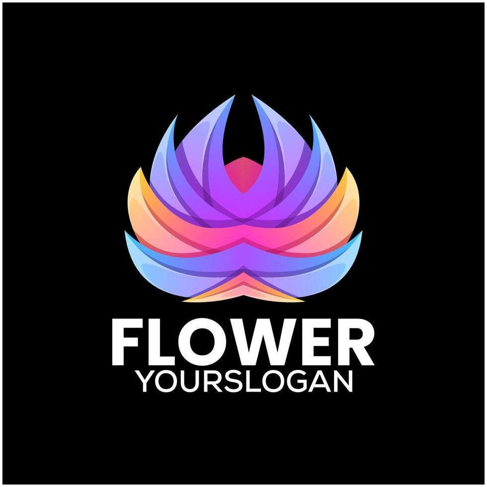 blomma abstrakt färgrik logotyp design vektor