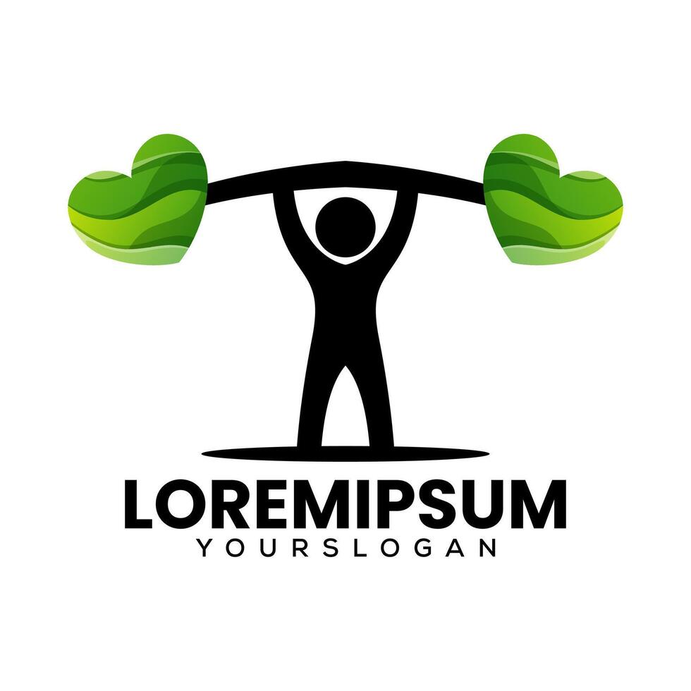 Fitnessstudio Liebe Symbol Logo Design vektor