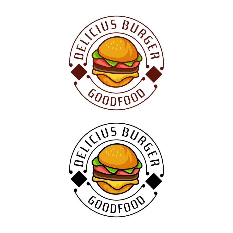 burger ikon logotyp design vektor