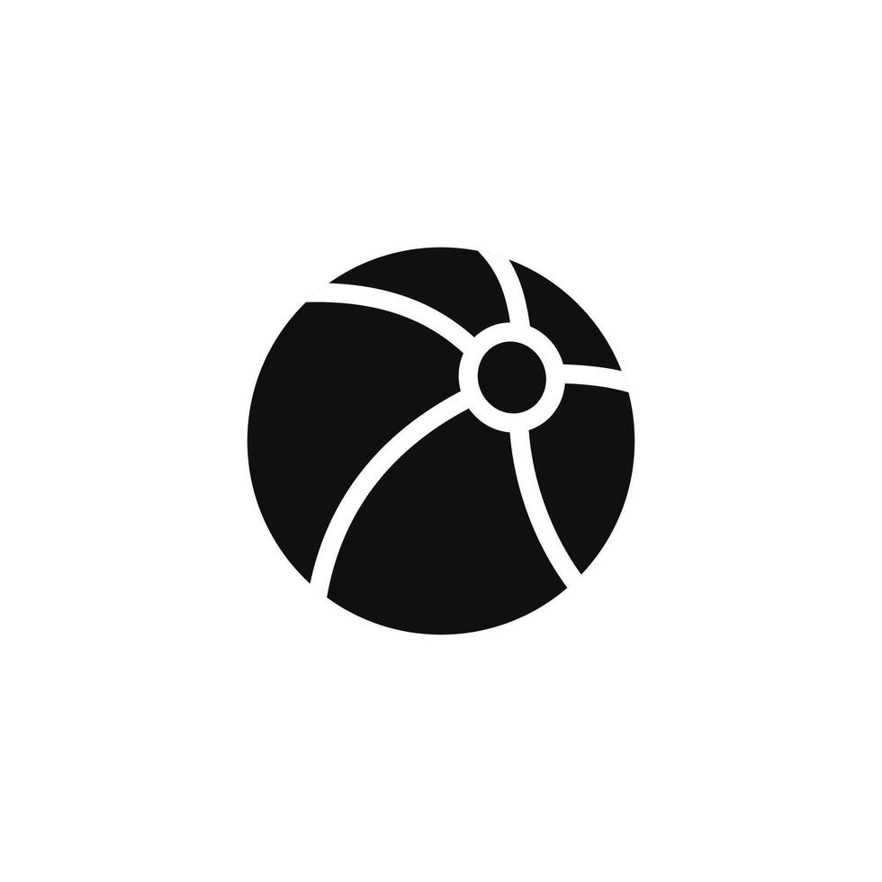 Strand Ball Symbol isoliert auf Weiß Hintergrund vektor