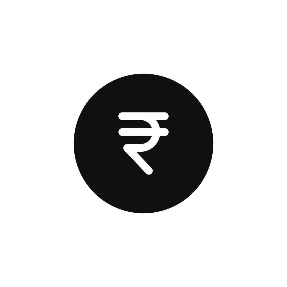 Rupie Symbol isoliert auf Weiß Hintergrund vektor