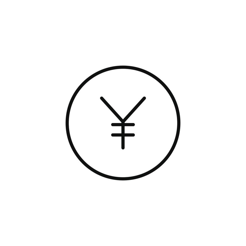 yen linje ikon isolerat på vit bakgrund vektor