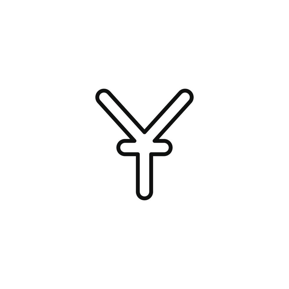 Yuan Linie Symbol isoliert auf Weiß Hintergrund vektor
