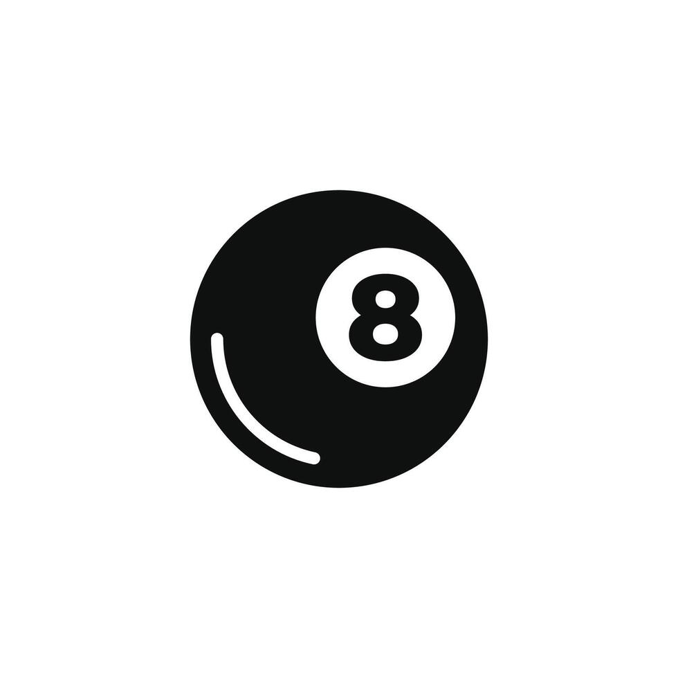 Billard- Ball Symbol isoliert auf Weiß Hintergrund vektor