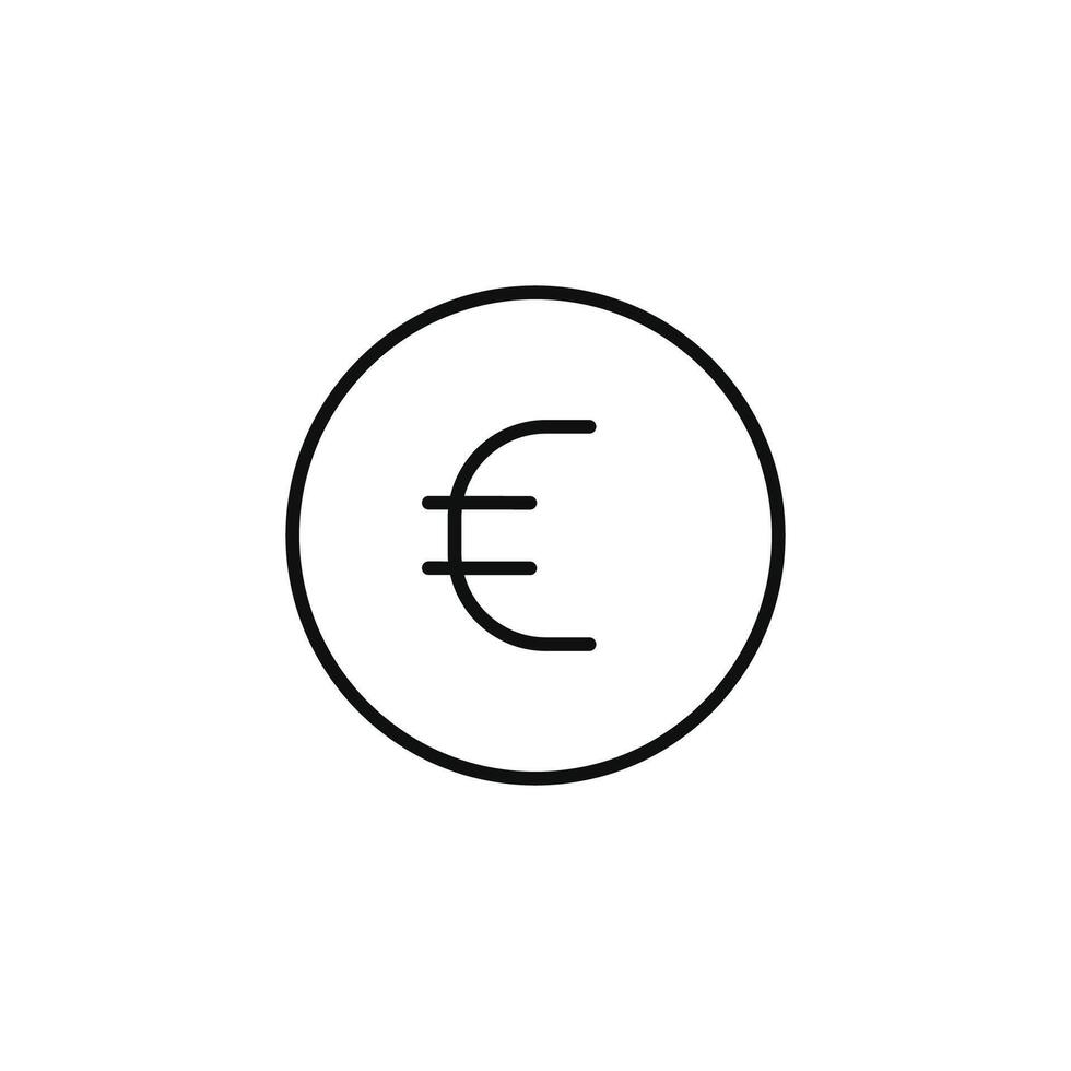 euro linje ikonen isolerad på vit bakgrund vektor