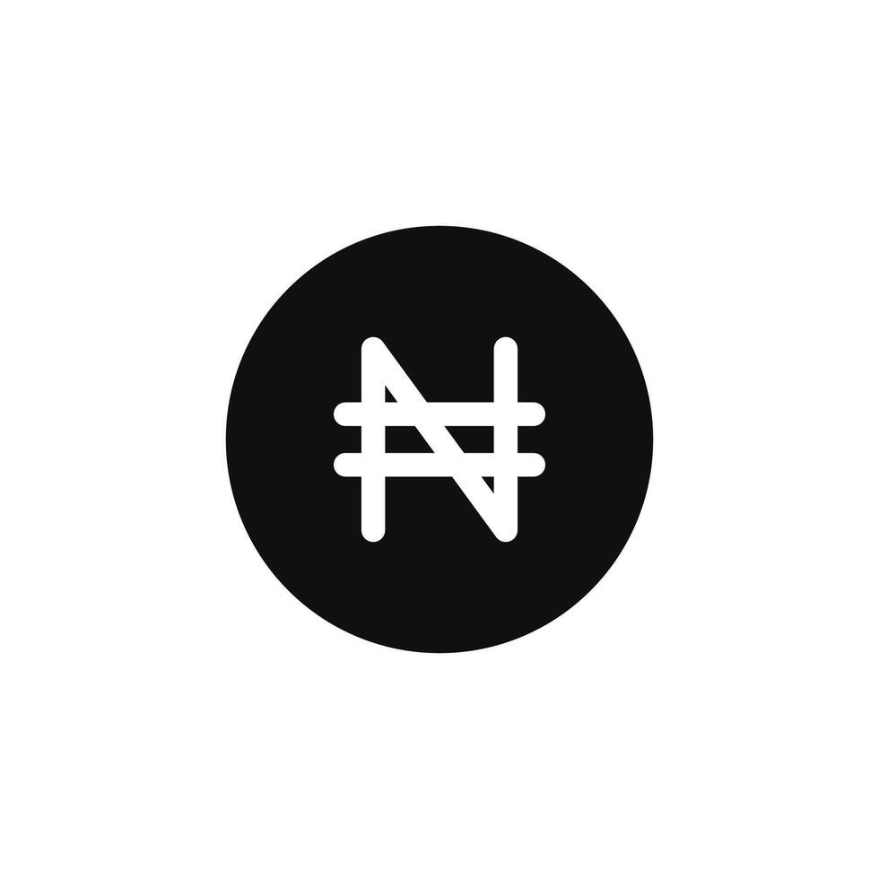 Naira Symbol isoliert auf Weiß Hintergrund vektor