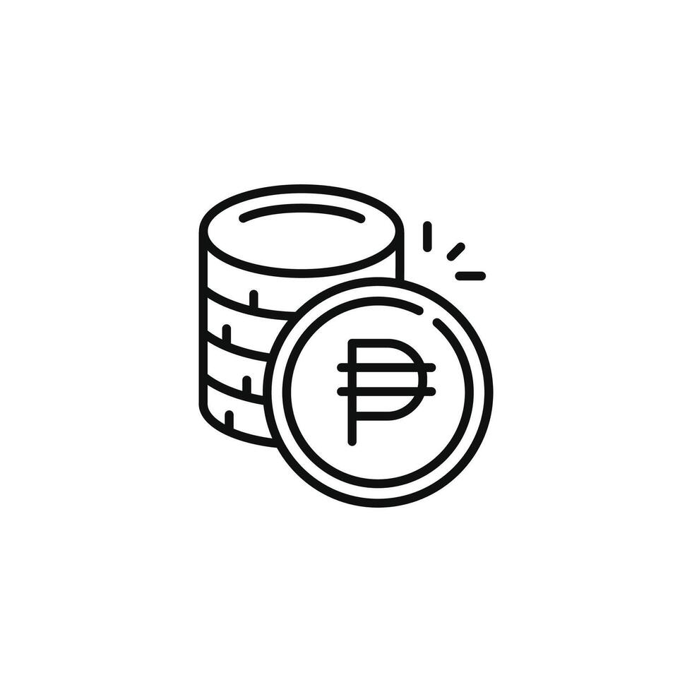 peso linje ikon isolerat på vit bakgrund vektor