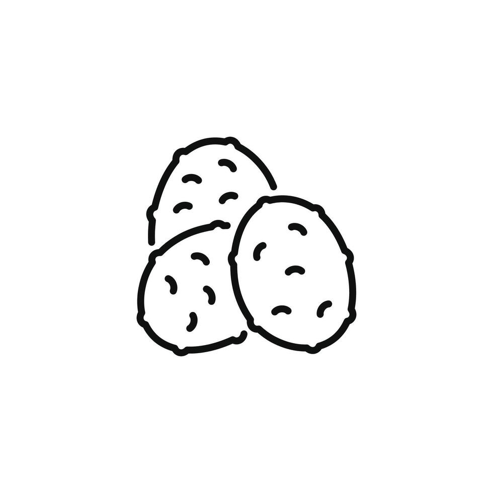 potatis linje ikon isolerat på vit bakgrund vektor