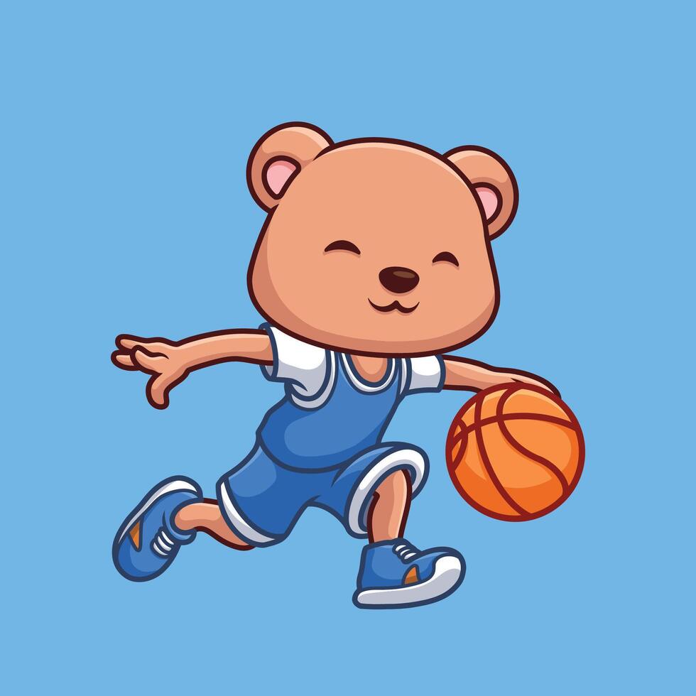 Basketball Bär süß Karikatur Illustration vektor