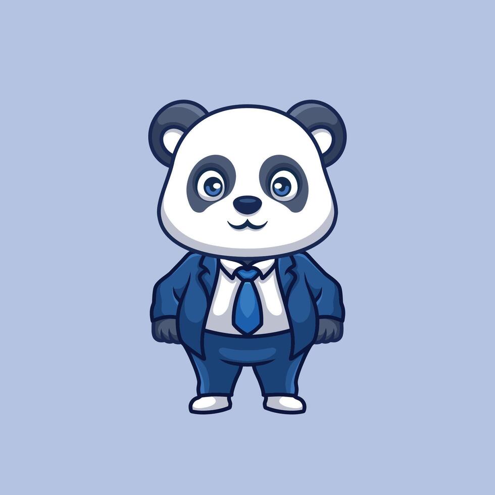 Manager Panda süß Karikatur vektor