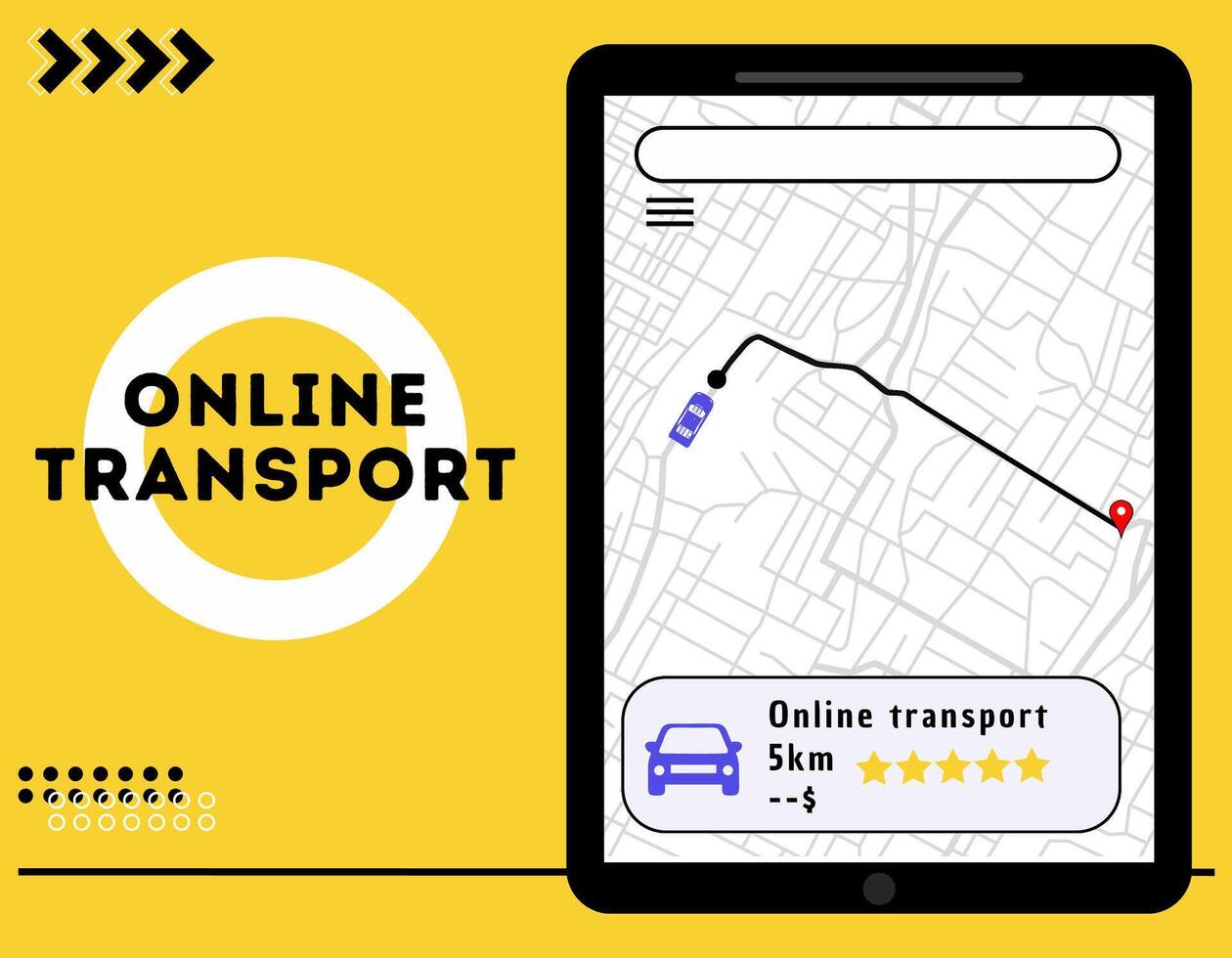 online Transport Apps mit Karten Vektor Illustration