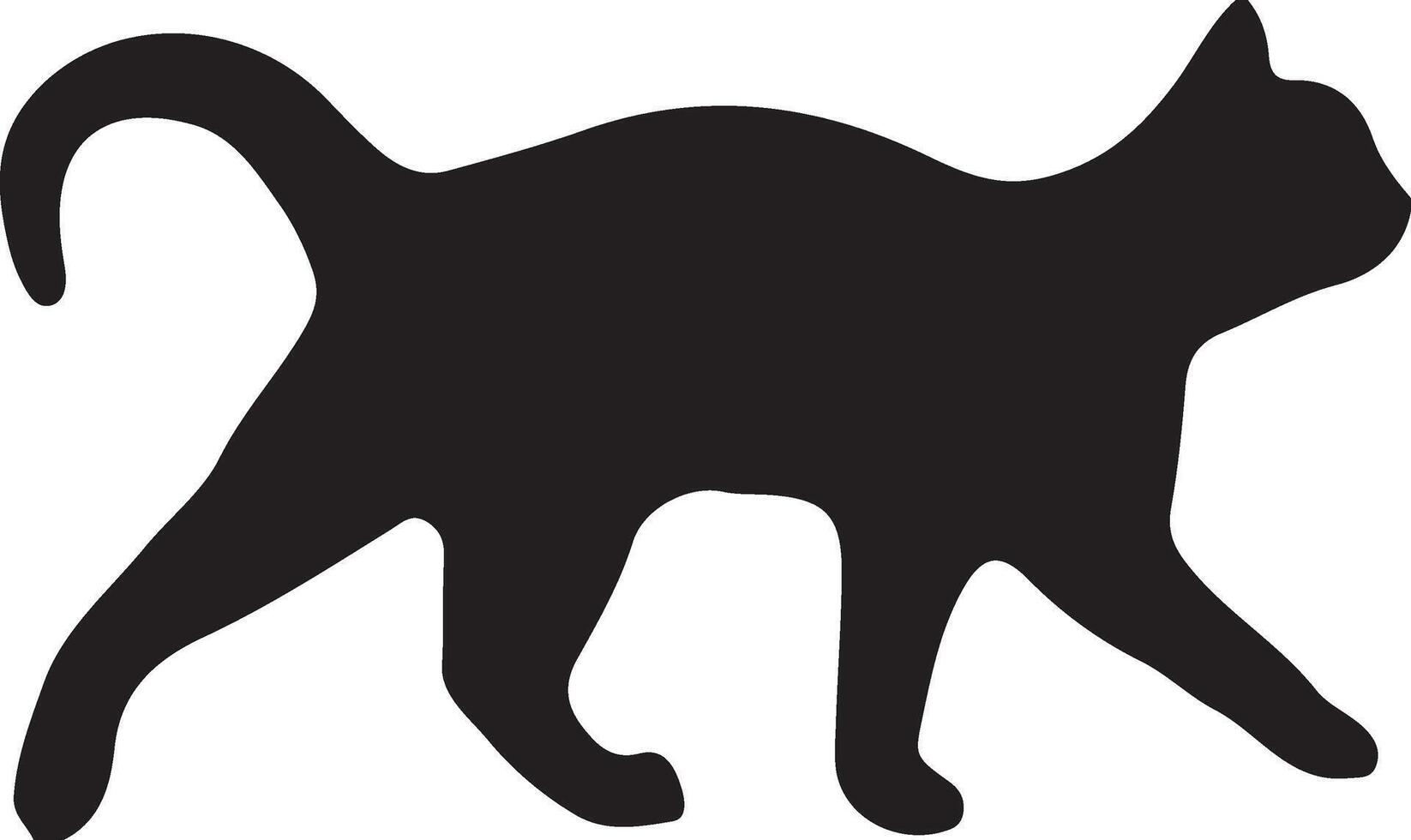 Katze-Vektor-Logo-Design. Vektor-Katze-Silhouette-Ansichtsseite für Retro-Logos, isoliert auf weißem Hintergrund vektor