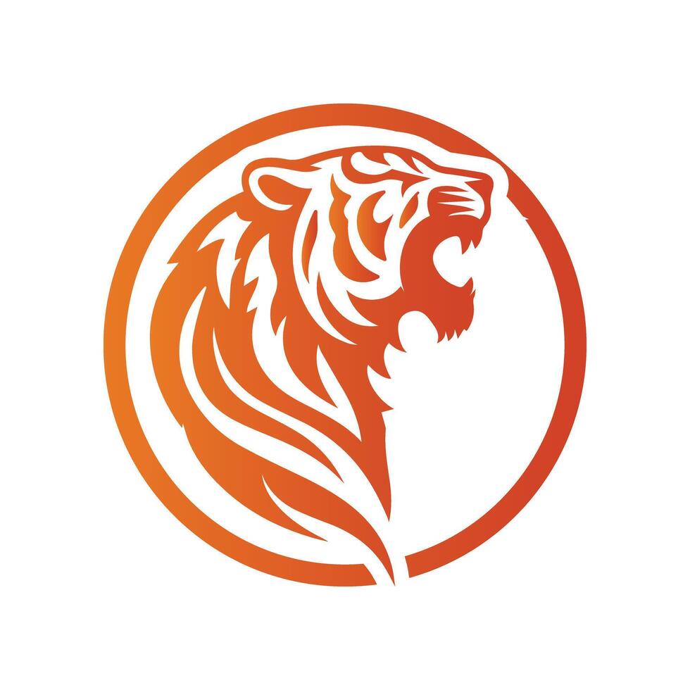 brüllende Tiger-Logo-Design-Vektor-Illustration vektor