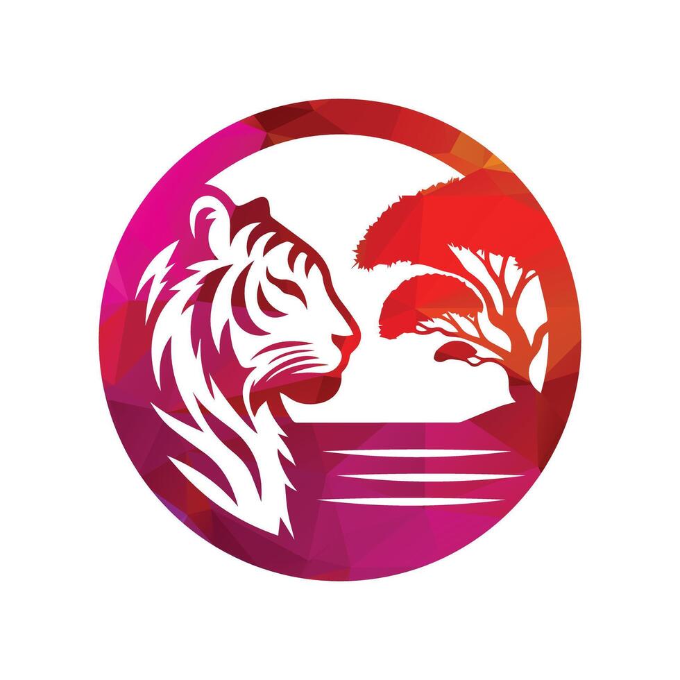 brüllende Tiger-Logo-Design-Vektor-Illustration vektor