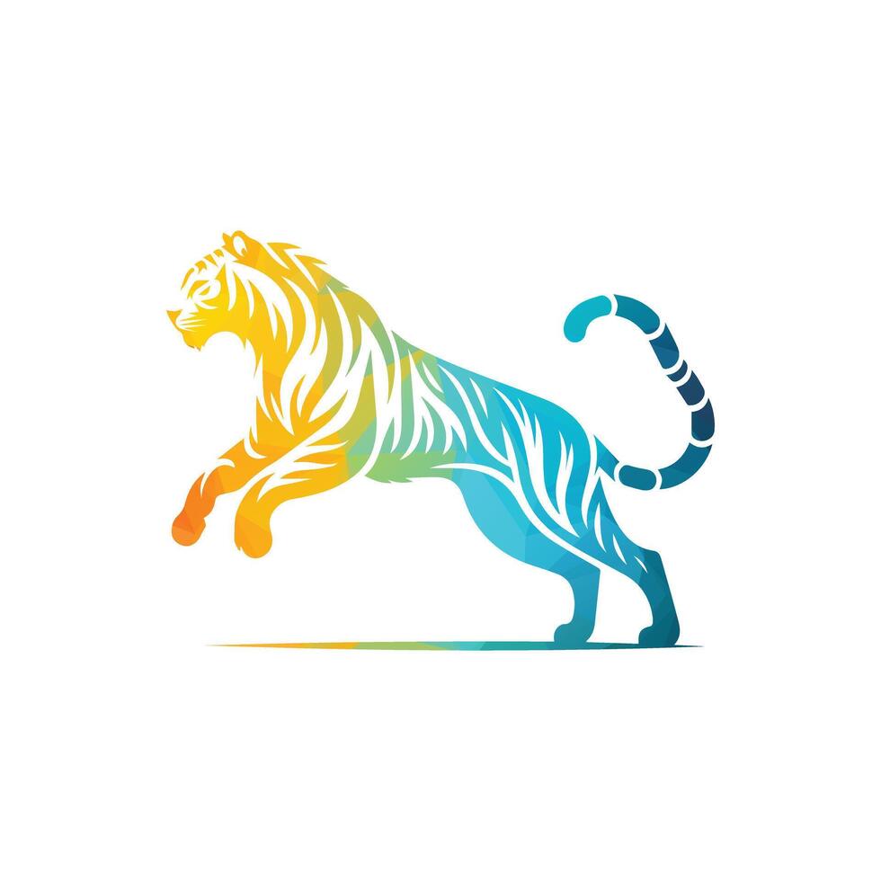 brüllende Tiger-Logo-Design-Vektor-Illustration vektor