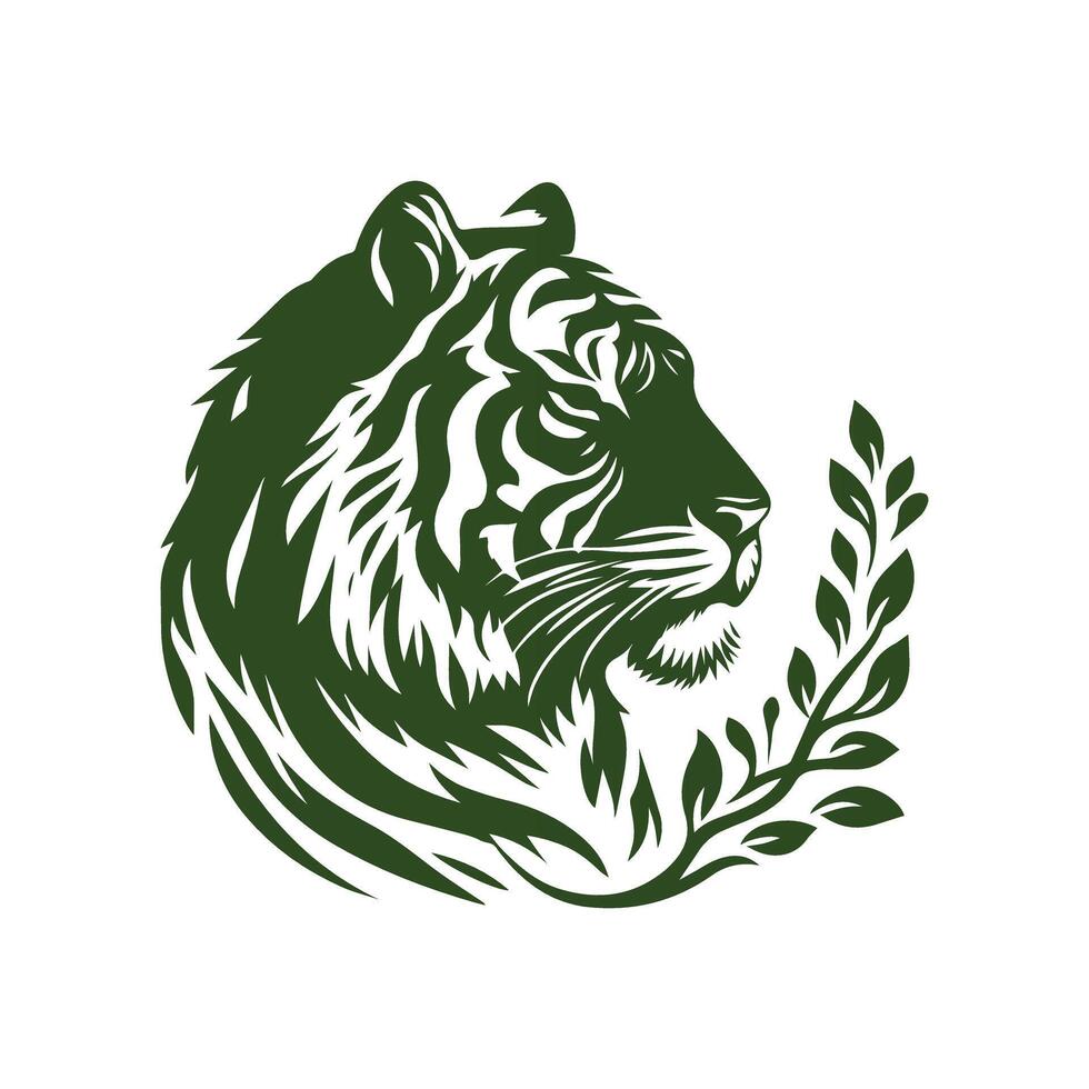 brüllende Tiger-Logo-Design-Vektor-Illustration vektor